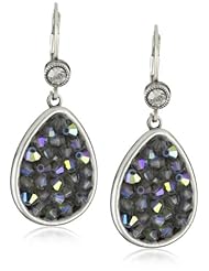Liz Palacios "Orient Express" Teardrop Silver Shade Crystal Earrings