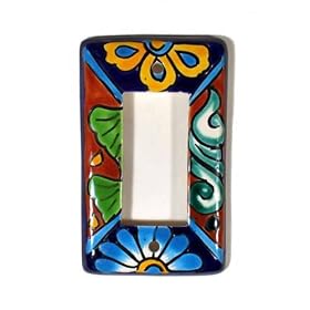 Talavera Light Switch Plate Cover - Single Rocker, Assorted Colors