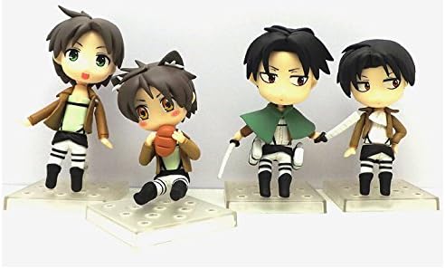 Cartoon Attack on Titan Children's Toys Doll PVC Model Furnishing Articles Living Room Home Decoration Desktop Furnishing Articles Figure Decoration One Set 4 Pieces