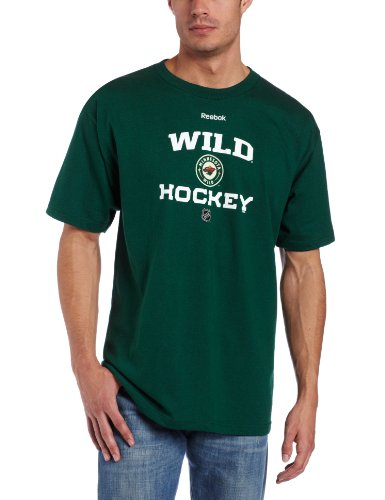 NHL Minnesota Wild Authoritative Dark Green Short Sleeve Tee (Dark Green, Medium)