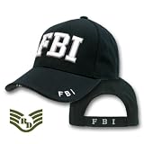 FBI Federal Bureau Investigation adjustable baseball cap black & white