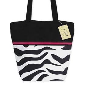 Black, White, Hot Pink, and Zebra Handbag (Great for Diaper Bag, Tote Bag, Purse or Beach Bag)