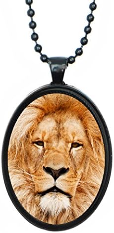 Lion Spirit Medicine Totem Animal of Wisdom, Justice, Honor, Bravery & Royalty Black Pendant