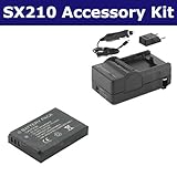 Canon PowerShot SX210 IS Digital Camera Accessory Kit includes: SDNB5L Batt ....