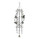 Grasslands Road Garden Mist Large Metal Helix Butterfly Bell Chime, Beaded