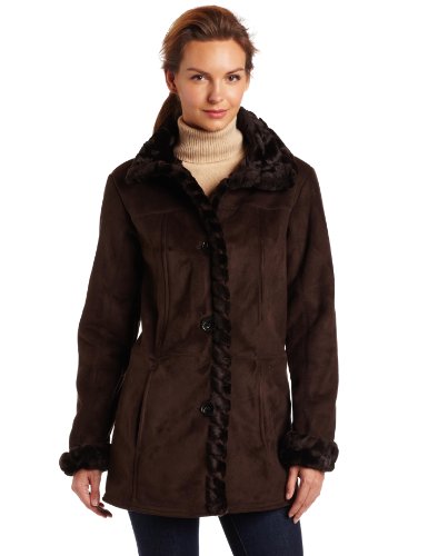 Jones New York Women's Suede To Pile Coat
