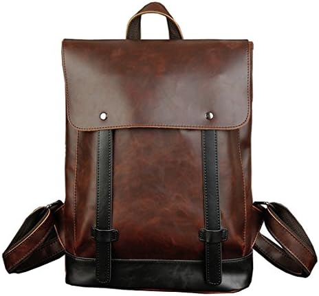 Outdoor Equipments Mens Retro PU Leather British Vintage London Shoulder Bag College Schoolbag Backpack Travel Computer Laptop Bags