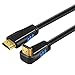 HDMI Cable 90 Degree, CableCreation 6 Feet Upward Angle 270 Degree 4K HDMI 2.0 Cable with Gold Plated Connector, Support 4K (60Hz) Ultra HD, 3D Video, Ethernet, Audio Return Channel, Black