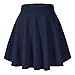 Urban CoCo Women's Basic Versatile Stretchy Flared Casual Mini Skater Skirt (Small, Navy Blue)