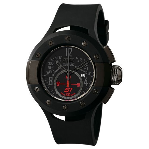 Invicta Men's 6464 S1 Collection Chronograph Black Ion-Plated and Black Rubber Watch