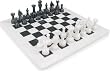 16" White & Black Marble Stone Chess Set Comes in Velvet Gift Box. Size Suitable for Pros