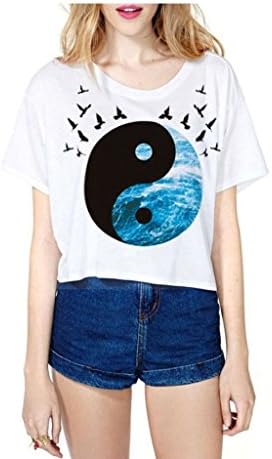Fashion Summer Style Woman's Crop Tops Cartoon Emoji QQ Nutella Printed