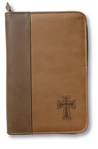 Italian Duo-Tone Debossed Cross XL (Bible Cover)