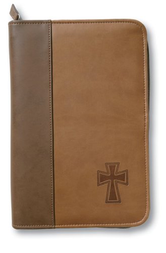Italian Duo-Tone Debossed Cross XL (Bible Cover) under Bible Covers in The Books Store