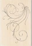 Rubber Stamp With Wood Handle-Large Flourish