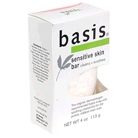 Basis Sensitive Skin Bar, Cleans + Soothes, 4 Ounces