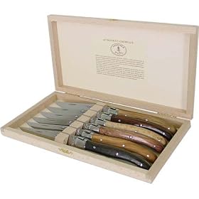 Laguiole Luxury Steak Knive Set ~ Each Handle is a different wood ~Guaranteed Authentic... by Laguiole