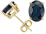 2.00 cttw 14k Yellow Gold Genuine Oval Sapphire Earring Studs in 14k Yellow Gold