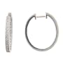 14k White Gold Diamond Hoop Earrings