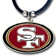 San Francisco 49ers Logo Pendant w/Rubber Cord - NFL Football Fan Shop Sports Team Merchandise