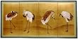 Classic Asian Japanese Chinese Art - 36" x 72" Cranes Gold Leaf Oriental Wall Screen Painting