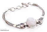 Moonstone bracelet, 'Sublime' 0.9 W 8.7 L