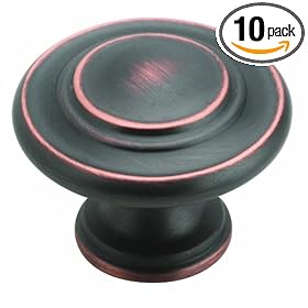 Amerock TPK1586-ORB Inspirations Knob 3-Ring Oil Rubbed Bronze 10-Pack, 1-3 8-Inch Diameter by Amerock