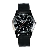 Men's Boy's Military Black Nylon Fabric Strap Swiss Design Sport Army Watch MR060