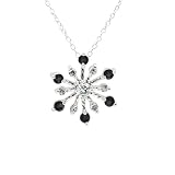 FOJO's Black Glass/CZ Snowflake Pendant