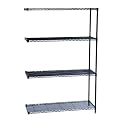 Add-On Industrial Wire Shelf Unit - Black (18x48")