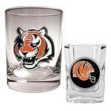 NFL Cincinnati Bengals Rocks Glass and Shot Glass Set