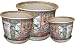 Chinese Rose Medallion planter set - hand painted porcelain