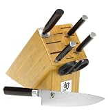 Shun Classic 7-Piece Stainless-Steel Asian Knife Set with Bamboo Block