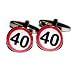 40mph Sign 40th Birthday Cufflinks