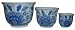 Blue & white round planters - set of 3