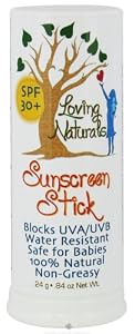 Loving Naturals SPF 30+ Sunscreen Stick Zinc Oxide .84 Oz. UVA / UVB