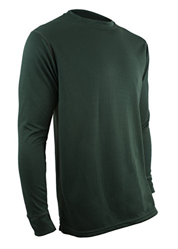 Polarmax Men's Double Base Layer Long Sleeve Crew Tee (Forst Green, Medium)