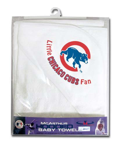 Chicago Cubs Hooded Baby Towel (White)