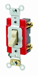 20 Amp, Toggle Single-Pole AC Quiet Switch, 120/277 Volt, Extra Heavy Duty Spec Grade, Self Grounding, Brown/Black/Gray/Ivory/Chrome/Red/Light Almond/White, 1221-2