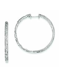 1.7 Carat 14K White Gold Diamond Hinged Hoop Earrings