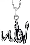 Sterling Silver Oxidized  Allah  Pendant