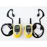 特定小電力　周波数20chに対応　よく飛ぶ    ＶＯＸ＆トーン付きトランシーバー(黄色)　2台組　新品  《耳掛け用イヤホンマイク2個セット》