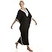 Camille Womens Ladies Embroidered Long Length Navy Blue Kaftan Loungewear One Size