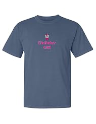 So Relative! Birthday Girl  Strawberry Cupcake  Pigment Dyed Short Sleeve Adult T Shirt  Assorted Colors   Sizes 