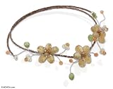 Citrine and carnelian choker, 'Lemon Triplets' 1.6 W 20.5 L