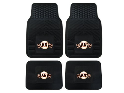 A Set of 4 MLB Universal Fit Front and Rear All-Weather Floor Mats - San Francisco Giants