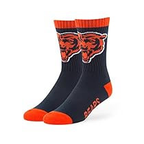NFL Chicago Bears Men's '47 Bolt Casual Dress Crew Socks, Navy, Medium, 1-Pack
