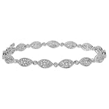 Antique Style Diamond Bracelet 1/2 Carat (ctw) in 14K White Gold