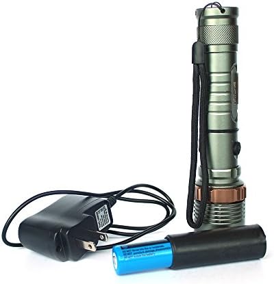 UltraFire CREE XML-T6 MAX 2000lm Outdoor Waterproof Zoomable Adjustable LED Aluminum alloy Flashlight Torch + Charger + 18650 Battery, 5 Mode (Gray)