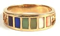 24K GL Gold Layered Multicolor Rainbow Unisex Ring Band Sz 10 LIFETIME GUARANTEE